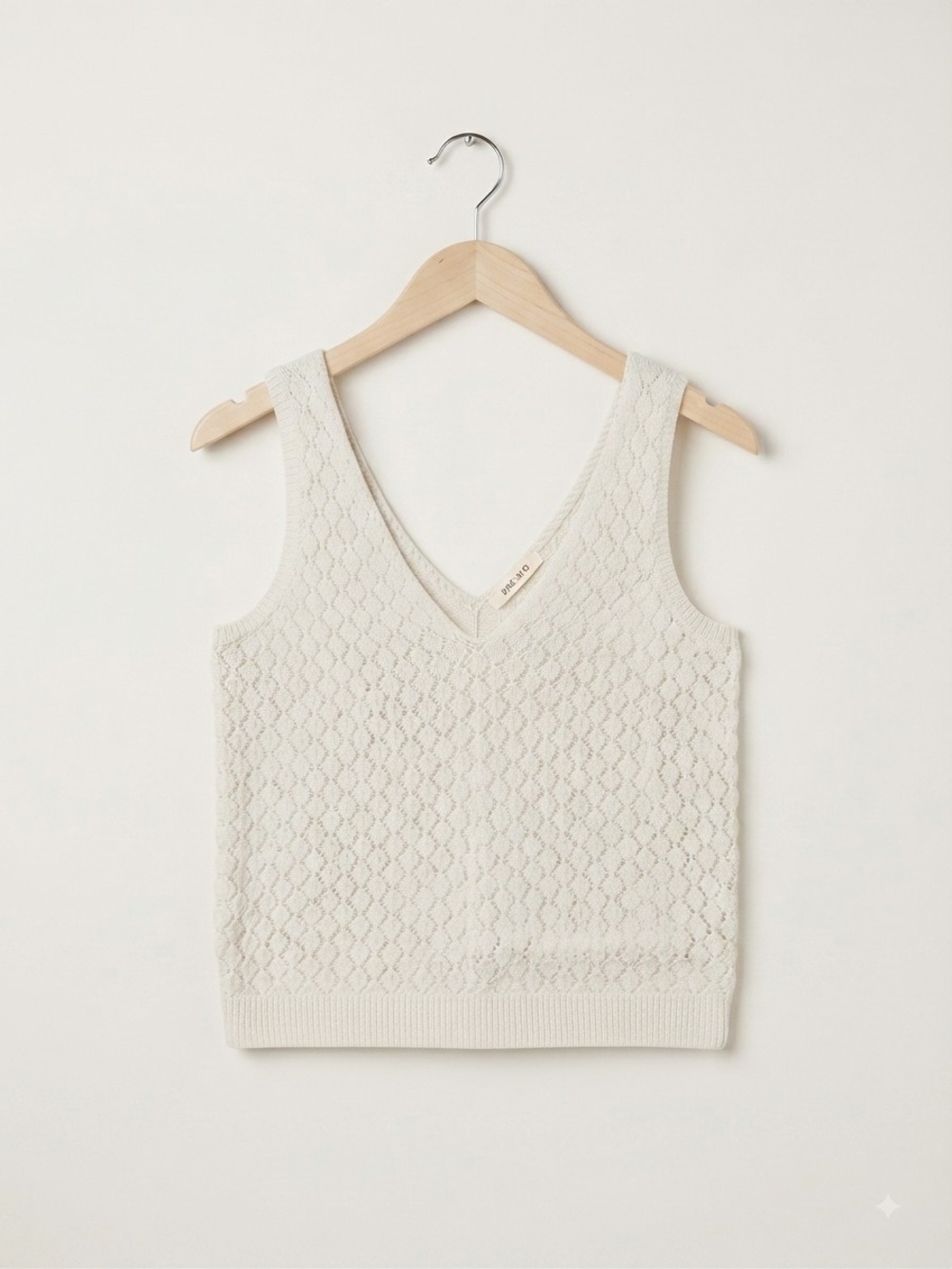 Marine Layer Cream V-Neck Knit Tank Sz Small